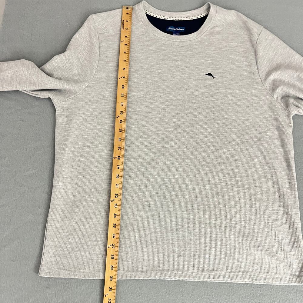 Tommy Bahama Waffle Knit Long Sleeve Thermal Pullover Lounge Gray Men's XXL - Picture 5 of 9
